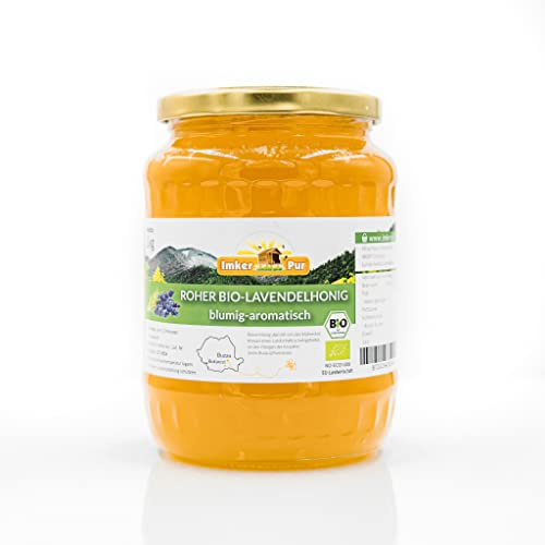 BIO Lavendel Honig (roh) von ImkerPur, nicht geschleudert oder erhitzt, enthält Blütenpollen, Bienenwachs und andere natürliche Bestandteile