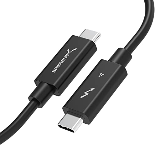 SABRENT Thunderbolt 4 40 Gbps Ladekabel 1M lang USB Typ-C Kabel | 8K 60Hz Display |PD Unterstützt 100W (5A, 20V) Ladung | E-Mark Chip | (Zertifiziert by Intel) schwarz (CB-T4M1)