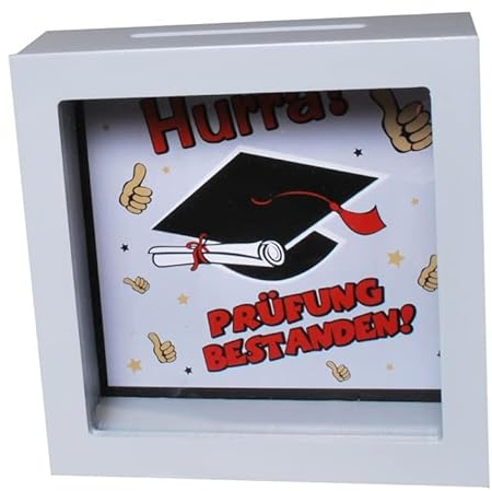 Bilderrahmen Spardose Prüfung bestanden, 15 x 15 cm, Bachelor Master