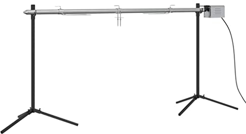 vidaXL Barbecue Automatique et Moteur Acier Inoxydable 150x46,5x82,5cm, Gril, Gril Fumeur, Gril extérieur, Gril à Charbon de Bois, Gril électrique