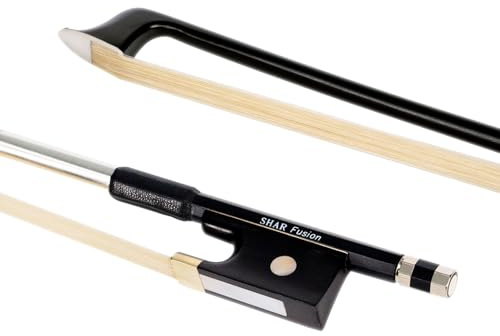 SHAR Fusion Carbon Fiber Violin Bow, Bow for Violins, Black (1/2), SF100