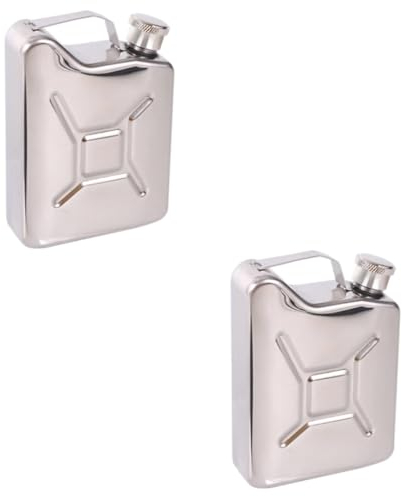 Cabilock 2 Pièces Pot à Vin Portable Porte Bouteille De Vin Hommes Bouteille De Hanche En Acier Inoxydable Flacon De Whisky Pour Hommes Flasque Personnalisée Extérieur Mallette De Transport