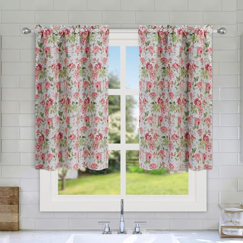 Rideaux Cuisine,Rideaux Brise-Bise60×61,Rideau Occultant,Rideau Petite Fenetre,Rideau Meuble Cuisine Bas,Petit Rideau Court,Rideau Opaque,Voilage Occultant,Rideau Brise Vue Fenetre(Pink,W60x90cm)