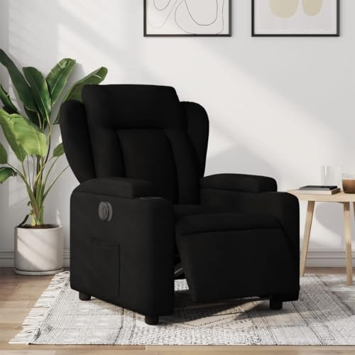 Homgoday Loungesessel,Elektrischer Lehnsessel Schwarz aus Stoff,Loungesessel, Sessel, Relaxsessel, Sessel Schlafzimmer v