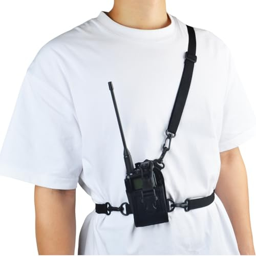 HYSHIKRA Nylon-Funkgerätetasche, Walkie-Talkie-Tasche mit Schultergurt | für Zwei-Wege-Funkgeräte Baofeng UV5R Quansheng UVK5 Retevis Kenwood Motorola Yaesu Icom