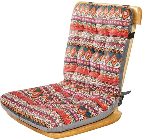 UWOBTN Stuhlkissen Sitzkissen Küchen Stuhlkissen mit rückenteil Büro Outdoor Indoor Niedriglehner Auflagen Stuhlauflage rutschfestes Sitzkissen für Garten Büro Esszimmerstühle(A1,35x45x57cm)