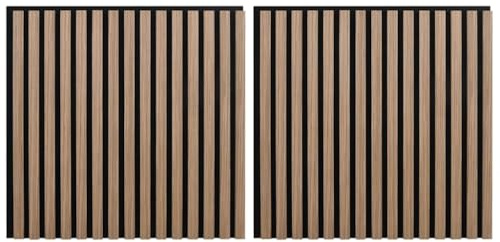 vidaXL acoustic wall panels 60.5x60 cm - oak veneer slatted sound absorbing panels - versatile noise control for studios/offices