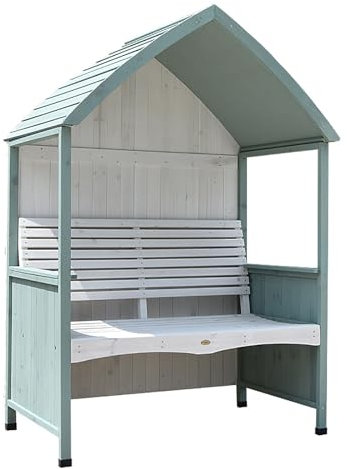 Banc de Jardin extérieur, Maison en Arche de Jardin avec Banc, Chaise de Parc Double Simple en Bois Massif pour Balcon de Cour de pelouse, bancs de terrasse résistants aux intempéries avec t