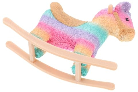 KONTONTY Mini-schaukelpferdstuhl Für Puppenhaus Cartoon-möbel-Accessoire Miniatur-Spielzeug Zum Dekorieren Kleiner Häuser Und Layouts