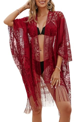 colornival Lace Kimono Beach Cover Up for Women | Open Front Bikini and Bathing Suit Cover Up, Beach Dress for Holiday