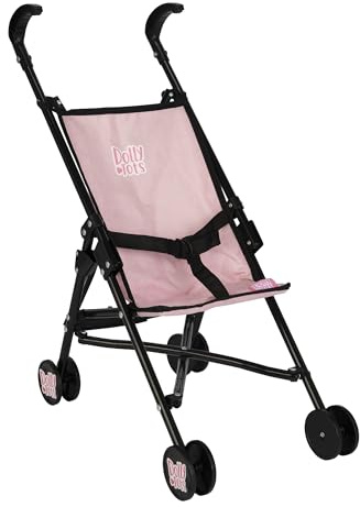 Dolly Tots poussette individuelle, poussette, landau jouet, landau, poussette, poussette, parapluie pliable pour jeux de rôle, à partir de 2 ans