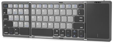 Yominerr Tastiera Pieghevole Bluetooth con Touchpad Ufficio Mini Tastiera Wireless Storage Tre Sistemi Universale Ricaricabile Dimensione Ultra Sottile Tastiera Pieghevole da Tasca A
