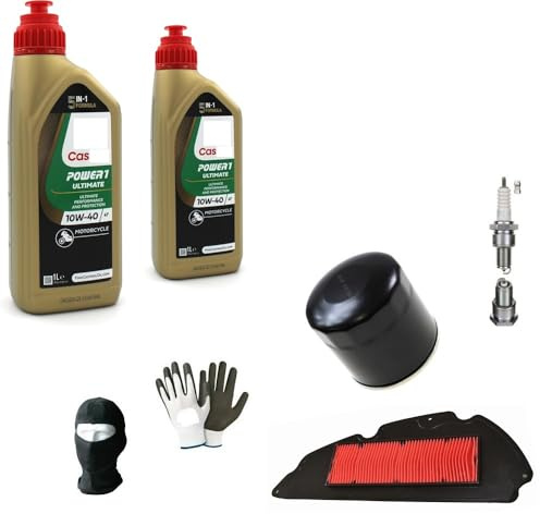 KOMPATIBEL MIT Piaggio Medley 125 Service-KIT FÜR Roller 2 Liter ÖL C (ASTROL) 10W40 4T Power 1 Synthetik Racing+ÖLFILTER+LUFTFILTER+ZÜNDKERZE WARTUNG des Motors