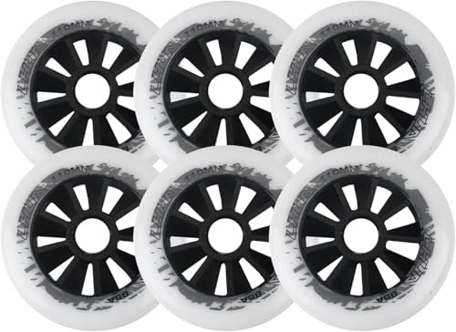 Speed-Skate-Rollen, 90 mm/100 mm/110 mm, abriebleise, 85 A Härte, Ersatz-Rollerblätter für drinnen und draußen, 6 Stück (schwarz, 90 mm)
