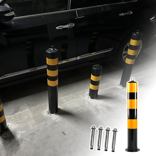 Generico Paletti di Sicurezza, Paletti di parcheggio, Barriera Stradale in Acciaio, Coni di Sicurezza, Paletto di Sicurezza per parcheggio, Paletto di Sicurezza Robusto e Spesso, Paletto di Sicurezza