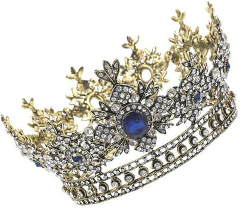 VALICLUD 1 Tiara Nupcial Adornada Con Diamantes De Imitación Tiara Barroca Nupcial Coronas De Desfile Accesorios Para El Cabello De Cumpleaños Y Boda Para Niñas Accesorios Para El