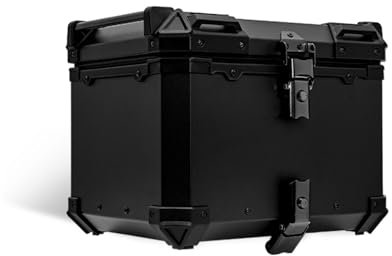 40/45L Baule per Moto Con Piastra Universale Impermeabile Lega Di Alluminio Bauletto per Motociclette Rigida Top Box per Moto Con Doppia Serratura Accessori Completi per Ciclomotori Motocicli Scooter(