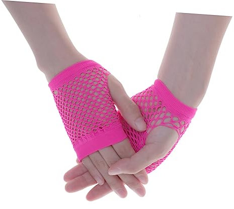 Beavorty 12 Par Guantes Dedos Guantes Cortos De Malla para Baile De Rejilla para Fiesta y Disfraces Colores Surtidos