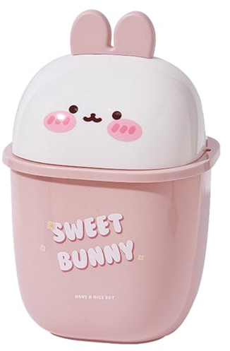 Wpsagek Desktop Mini Trash Can, Cute Small Trash Bin With Lid, Countertop Garbage Can Wastebasket For Home Kitchen Offices Kids Bedroom