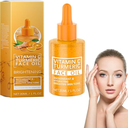 Turmeric and Vitamin C Serum, Sérum Visage Anti Aging avec Acide Hyaluronique et Niacinamide, Dark Spot Remover pour Visage, Huile de Curcuma pour Peau, Huile Visage Vitamine C pour Femmes (1)