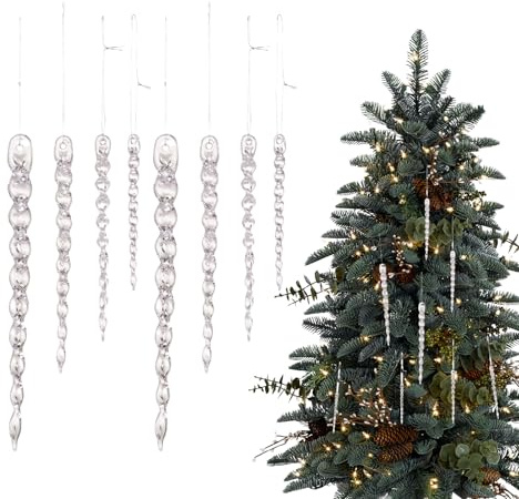 de carámbano para árbol de Navidad, acrílicos de Gota de carámbanos de Navidad, diseño Transparente para Chimenea, Ventana de Vacaciones, Familia, Año Nuevo, Boda, Invierno
