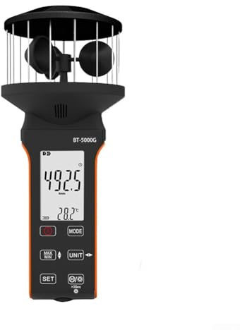 Anémomètre numérique étanche avec grand écran LCD et charge de type C pour la surveillance en temps réel et la direction