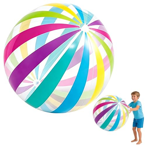 POPOYU 23.7/60cm strandball aufblasbar,Wasserball aufblasbar groß,aufblasbarer Wasserball,Schwimmbad Pool Strand Spielzeug Ball,aufblasbarer Ball für Sommer-Pool-Party-Spielzeug,Strandspielzeug
