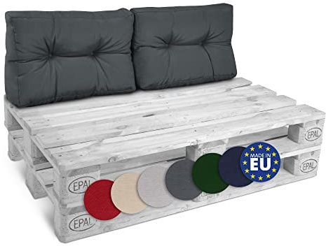Beautissu Set de 2 Coussins Dossier Euro Palette ECO Lounge pour canapé