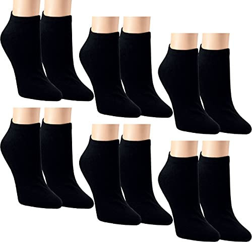 RS. Harmony Sneaker-Socken aus Baumwolle mit Komfortrand und sehr flacher Zehennaht, 6 Paar, Farbe schwarz, Größe XXL 50-52