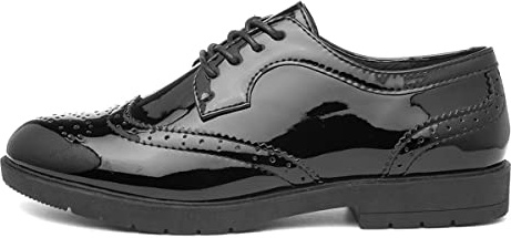 Lilley Agnes Womens Black Lace Up Brogue Shoe - Size 7 UK - Black
