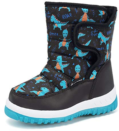 EQUICK Boys Girls Toddler Snow Boots Waterproof Lightweight Kids Winter Boots with Fur Outdoor (Toddler/Little Kid),U219WMXTB004-green-23