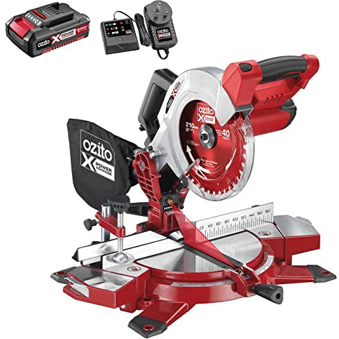 Ozito PXCMSS 18v Cordless Compound Mitre Saw 210mm 1 x 2ah Li-ion