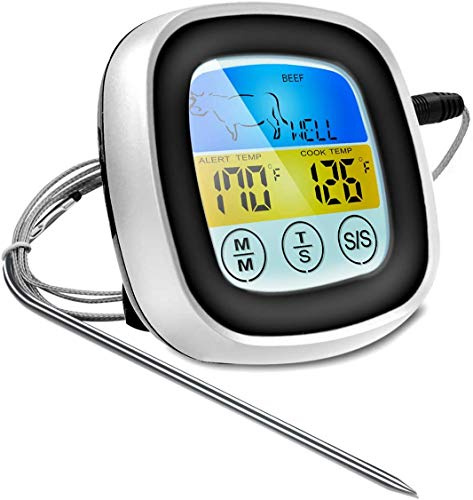 QUMOX termometro per Alimenti sonda Temperatura Cucina Cottura Barbecue Carne Kebab Tacchino BBQ Timer