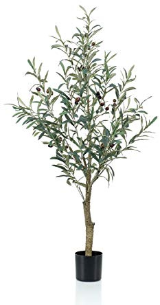 artplants.de Olivier Artificiel Clayton, Tronc Artificiel, avec Fruits, 115cm - Arbre Artificiel/Faux Olivier