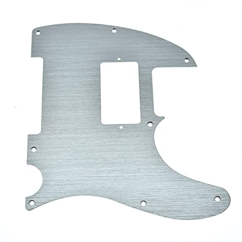 KAISH 8 Löcher Metall Aluminium eloxiert Tele Humbucker Pickguard TL Scratch Plate passend für amerikanische/mexikanische Fender Telecaster Silber