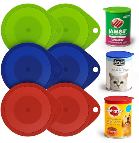 SOL 6pk Plastic Can Lids for Tins – Silicone Tin Covers for Food Storage – Durable & Reusable Can Tops – Universal Fit for Pet Food, Beans, Soups, and Canned Goods – Airtight & Leakproof Seal