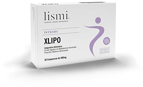 XLIPO - Integratore Utile per Difficoltà Digestiva, Gonfiore Gastro-Intestinale, Irregolarità Intestinale e Discomfort Intestinale, Confezione da 30 Capsule