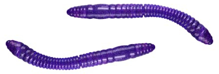 LIBRA LURES Fatty D' Worm Tournament 55 mm Käse 10 Stück (Purple Glitter 020)