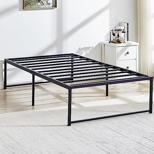VECELO 16 Metal Platform Bed Frame/Mattress Foundation/No Box Spring Needed (Twin Size)