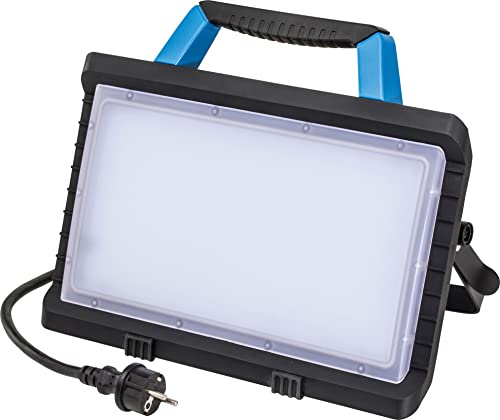 as - Schwabe OPTILINE LED Baustrahler 45 W 3800 Lumen | 2 Schutzkontaktsteckdosen - Mobiler Scheinwerfer - 3m Kabel - Arbeitsleuchte mit 3 Schaltstufen - extrem robust - IP54, 46345