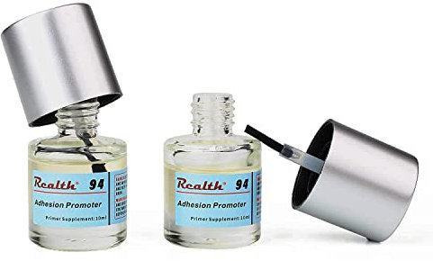 Realth 2 Pack Adhesion Promoter with Brush Head Tape Primer Increase Adhesion for Acrylic Metalworking Double Sided Mounting Tape Car Wrapping Application Tool Automotive Molding Tape 10ml (AP9402)