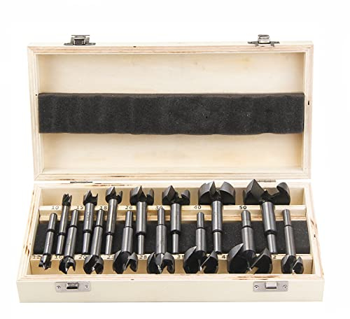 BAIDETS Forstnerbohrer Set 15tlg für Holz - Forstner Bohrer Satz, Holzbohrer Set Ø10-50mm, Forstner Bits mit Rundschaft
