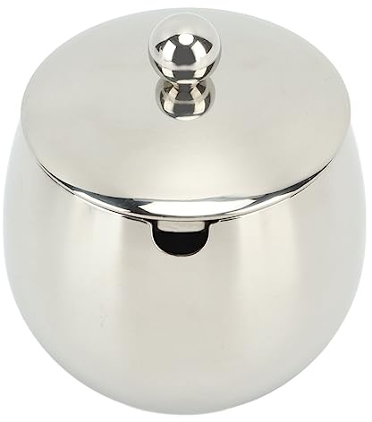 Zuckerdose aus Edelstahl, Gewürzglas mit Deckel, Große Zuckerdose, Polierter Zuckerbehälter, Multifunktions-Zuckerbehälter für Küche, Bar, Restaurant, Perfekt für Zucker, Pfeffer, Salz(Silber)
