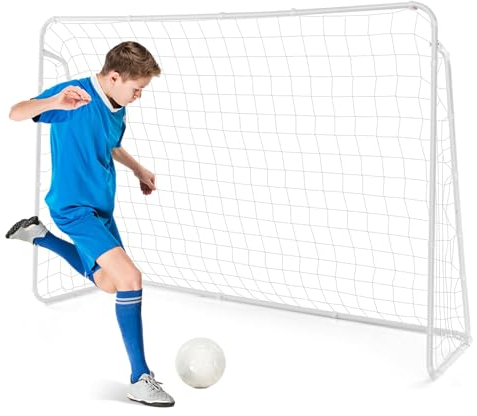 COSTWAY fotbollsmål, fotbollsmål väderbeständig med nät och robust ram, fotbollsmål, målvägg 215 x 152 x 76 cm, för fritid och träning (1)