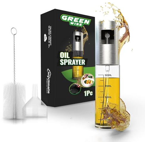 GREEN WISE Oilsprayer for Olive & Vine Oil Spray Bottle, Continuous Spray, 3 OZ, for Cooking, Salad Dressing, BBQ and More