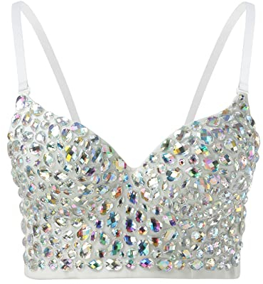 Strass-bh, sexig behå, dambh, bustier, push up, crop-topp, glitter, sportbh, starkt stöd, korsett, topp, klubb, fest, sexig, underkläder, pol, dansbehå, ädelsten, bikini, sexig – bh, glitter, behå
