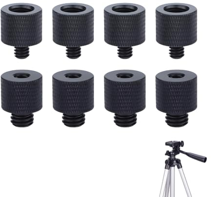 8 Pcs Adaptateur de Vis de Caméra, 1/4 Mâle à 3/8 Femelle et 3/8 Mâle à 1/4 Femelle Ensemble D'adaptateurs, Adaptateur à Vis pour Trépied, pour Moniteur de Caméra, Trépied de Microphone, Support