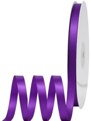 Satinband Lila 6mm Breit Geschenkband Satin,91m Satinbänder Lila Dick Schleifenband Dekoband Seidenband Geschenkverpackung Stoffband Geschenkbänder für Dekorieren Basteln Kleid Hochzeit Geburtstag