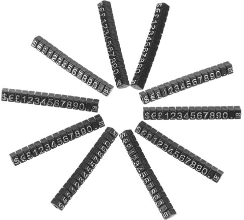 EXCEART 10sätze Preisschilder Für Schmuck Einstellbare Würfel Aus Leicht Zu Montieren Und Anpassen Preisgestaltung Mit Zahlen Und Symbolen Langlebig Für Ladentheke Und Preisanzeige