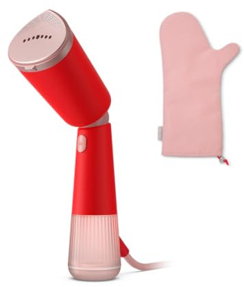 Sistema di stiratura a vapore portatile Philips Serie 5000 - Design elegante, testina regolabile, riscaldamento rapido, vaporizza in verticale e in orizzontale, accessori, rosso arancio (STH5020/40)